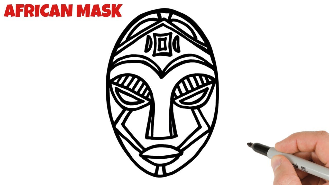 How to Draw African Mask Easy