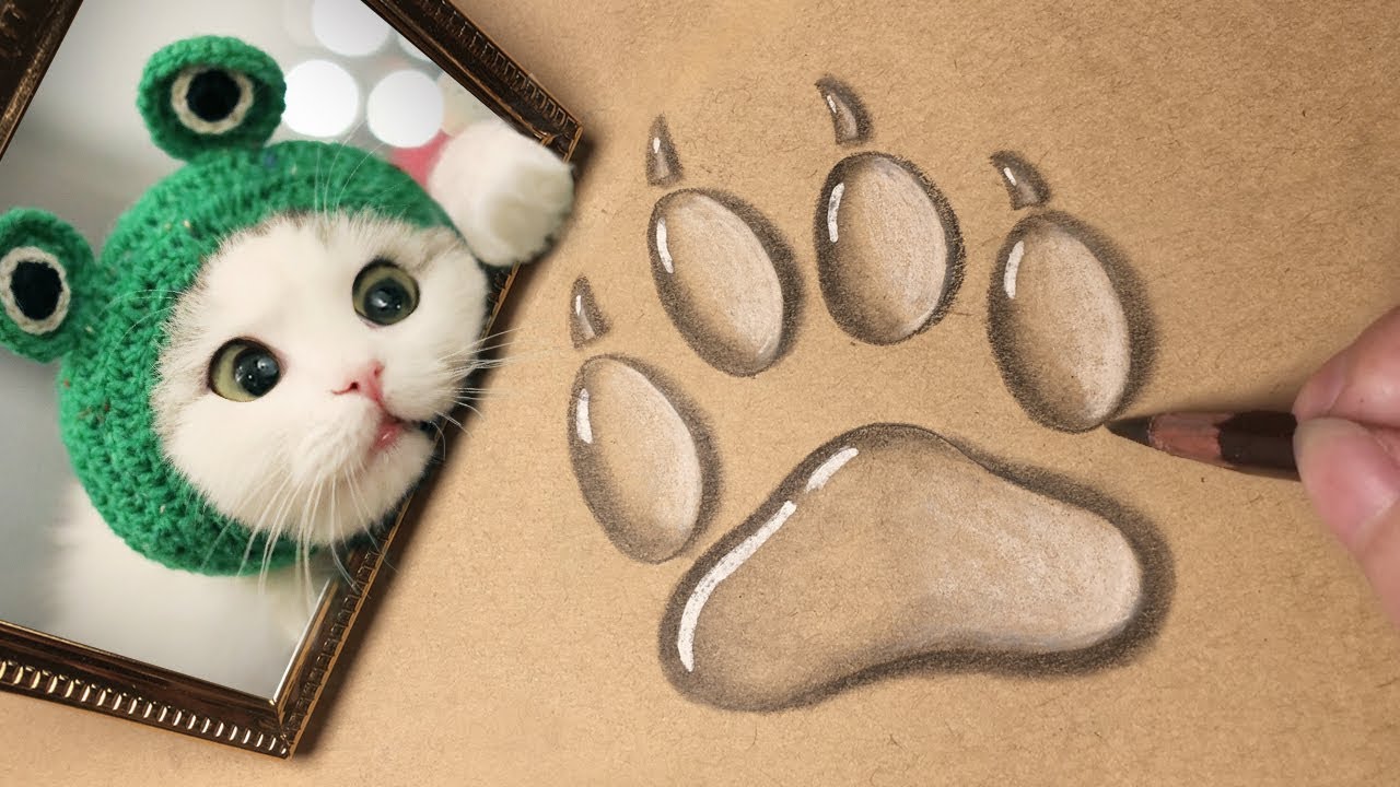 6 Steps Draw Water Drops Cat Paw Easy Water Drop Drawing Tutorial Step By Step Paintingsuppliesstore Com