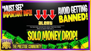 ⛔ MUST KNOW ⛔ HOW TO AVOID GETTING BANNED BY ROCKSTAR! **FREE SOLO MONEY DROP** (GTA 5 Money Glitch)