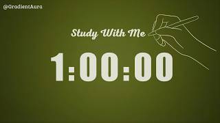 1 Hour Silent Study Timer | Deep Focus | Olive Green Aesthetic | No Breaks | No Music