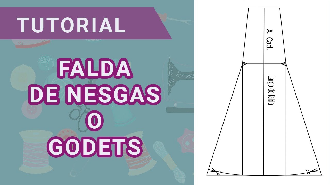 Patronaje de falda con godets o nesgas. No te lo pierdas.