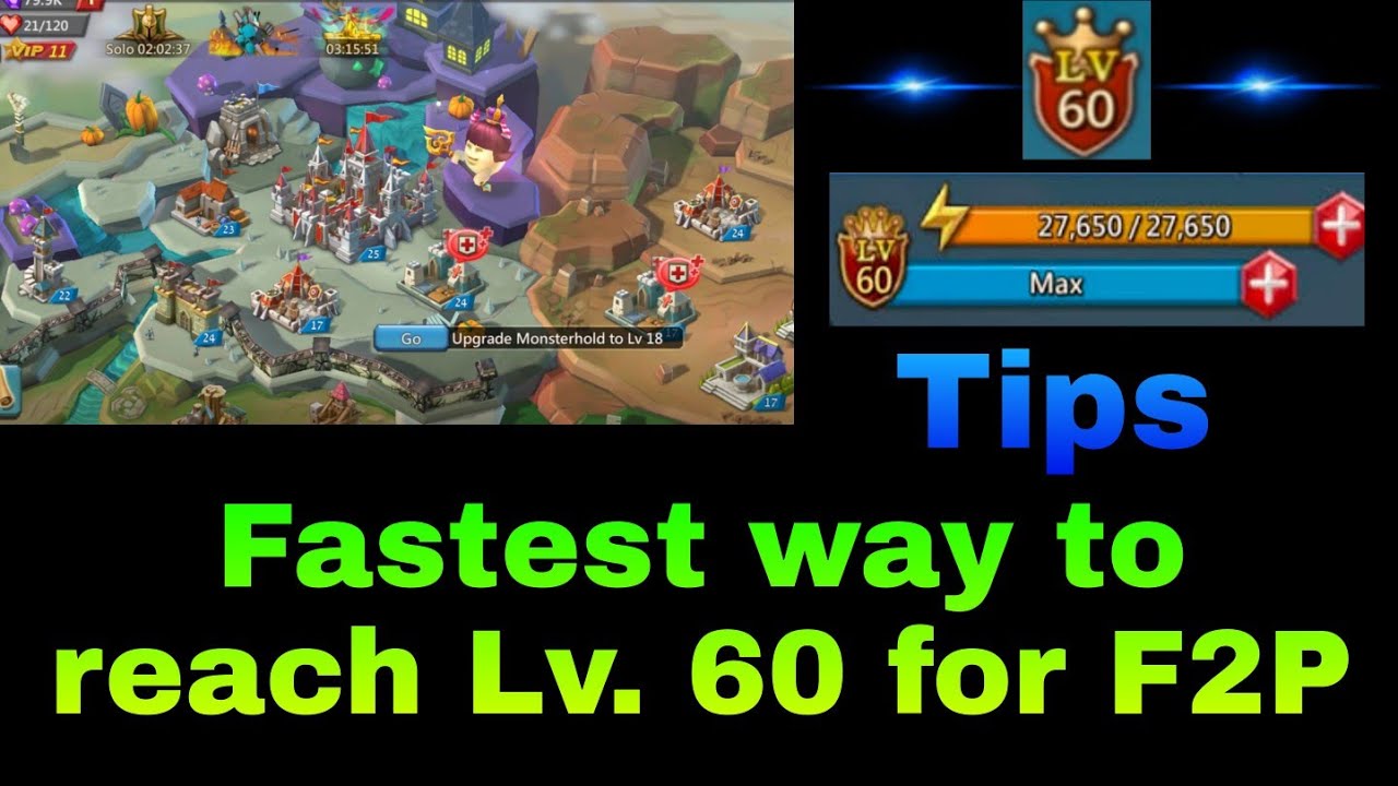 How to increase level in lords mobile | Fastest way to reach level 60 ...