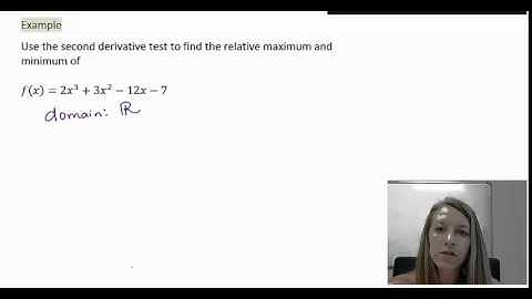 1: Example of the Second Derivative Test