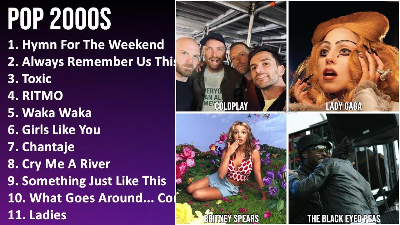 POP 2000s Mix Coldplay, Lady Gaga, Britney Spears, The Black Eyed Peas Hymn For The Weekend