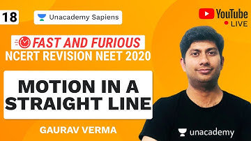 Fast And Furious | NCERT Revision NEET 2020 | L 18 Motion in a Straight Line | Gaurav Verma