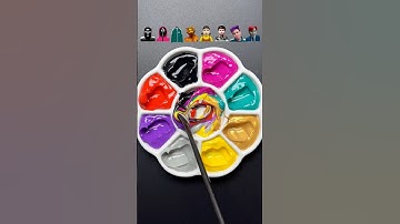 Guess the mixed color of Squid game2 #colormixing #satisfying #sharkzhan #오징어게임