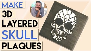 How to Make LAYERED Halloween SKULL Decor DIY | layered PAPER ART cricut