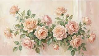 4K Vintage Rose Floral Oil Painting | Elegant Frame TV Art Screensaver | Botanical Wall Art Display screenshot 1