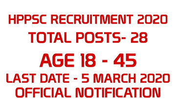 HPPSC recruitment 2020 | HPPSC Official notification 2020
