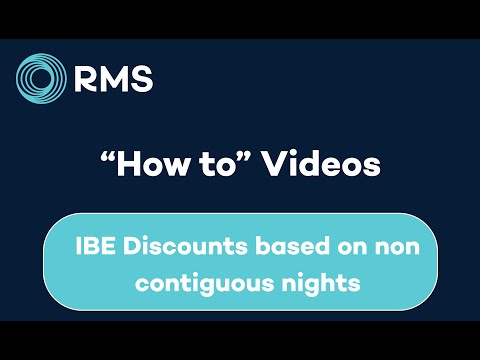 IBE discounts based on non contiguous nights in RMS Cloud