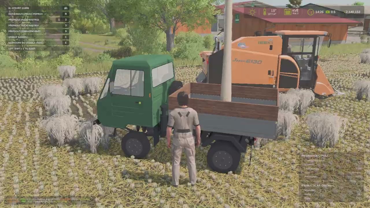 Sklizeň rýže a odvoz vozidlem   Multicar M25    ( Likvidace zkažené rýže na kompost)