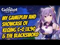 Gameplay  showcase keqing c0 lv90  the black sword lv90  genshin impact bahasa indonesia