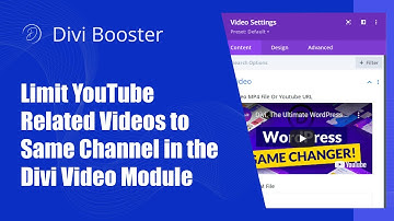Limit YouTube Related Videos to Same Channel in the Divi Video Module