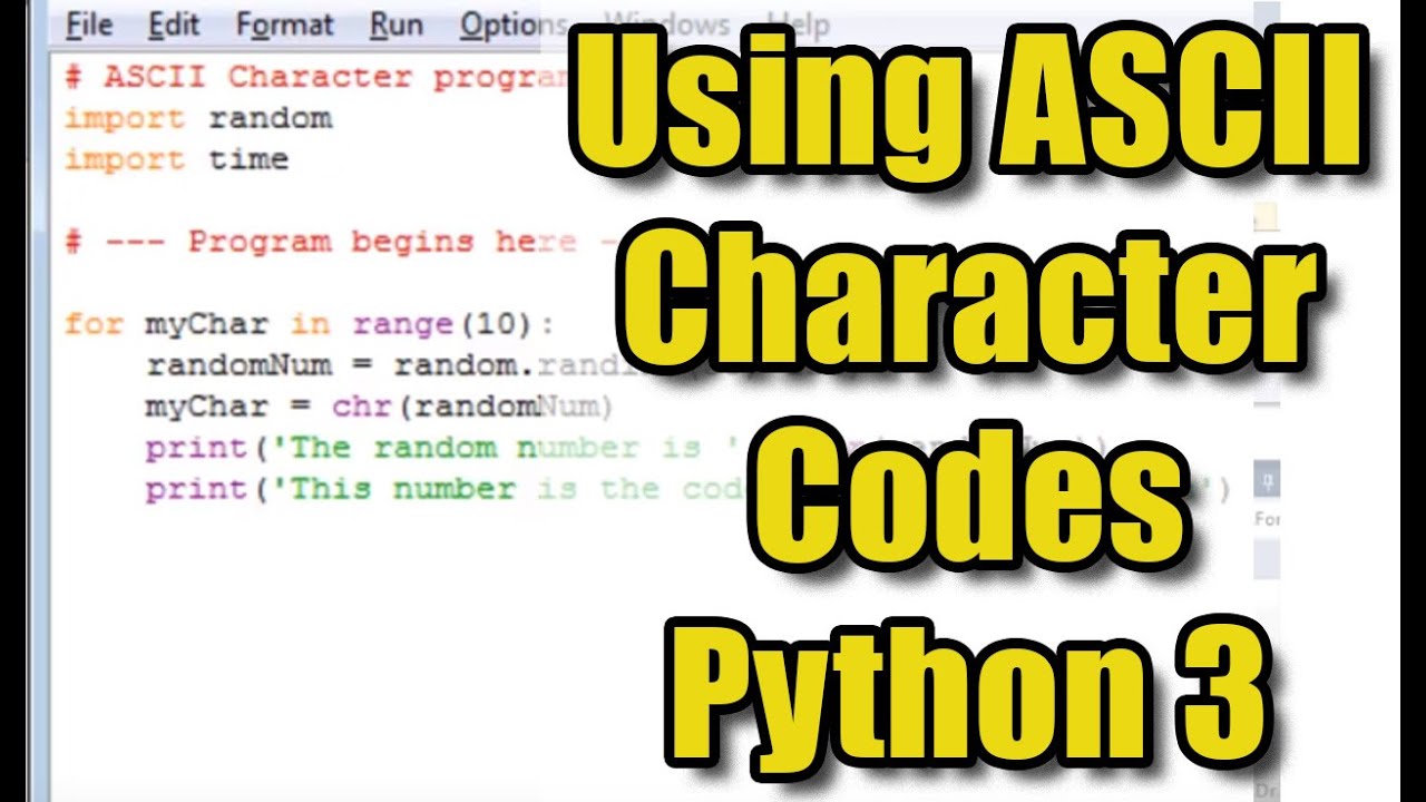 Working with ASCII Character Codes in Python 18