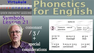 Quick Phonetics - Symbols Lesson 21: consonant / ʒ / + special considerations