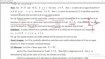 partially ordered set, totally ordered set and Zorns lemma