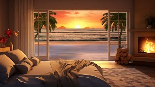 Sunset Vibes | Cozy Beach House in Summer Ambience | Relaxing beach scene | Ambience ocean