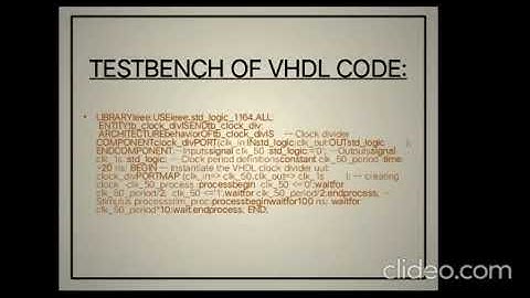 Clock division create 50Hz clock cycle using VHDL coding
