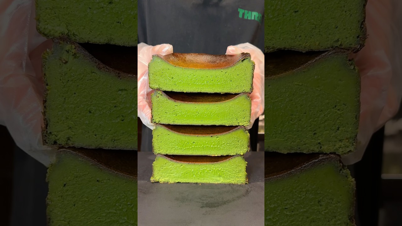 【とろける濃厚抹茶バスクチーズケーキ】#もぐてれグルメ