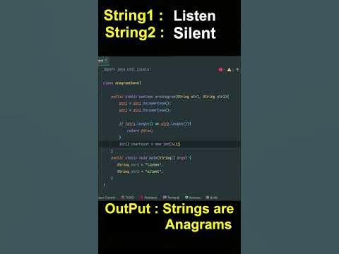Java Program to Calculate Strings are Anagram or Not ? ๐ฅ๐ฅ - YouTube