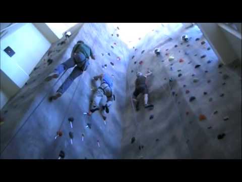 Chapman University -- President Doti on the climbing wall