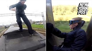 Train-surfing teens risk their lives for thrills
