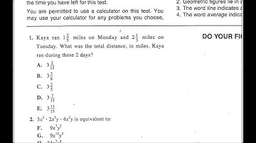 ACT Test 1 Math. Question 1.