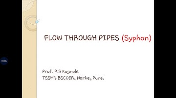 Fluid Mechanics - Flow through Pipe - Part 5