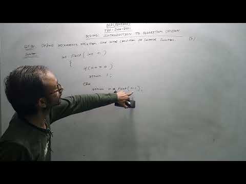 BCS 042 TEE June 21 Q5b | Define Recurrence Relation and Initial Condition for Factorial Function.