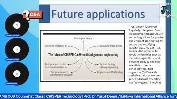 AMB 909 Course| 1st Class | CRISPER Technology| Prof. Dr  Yusof Deeni