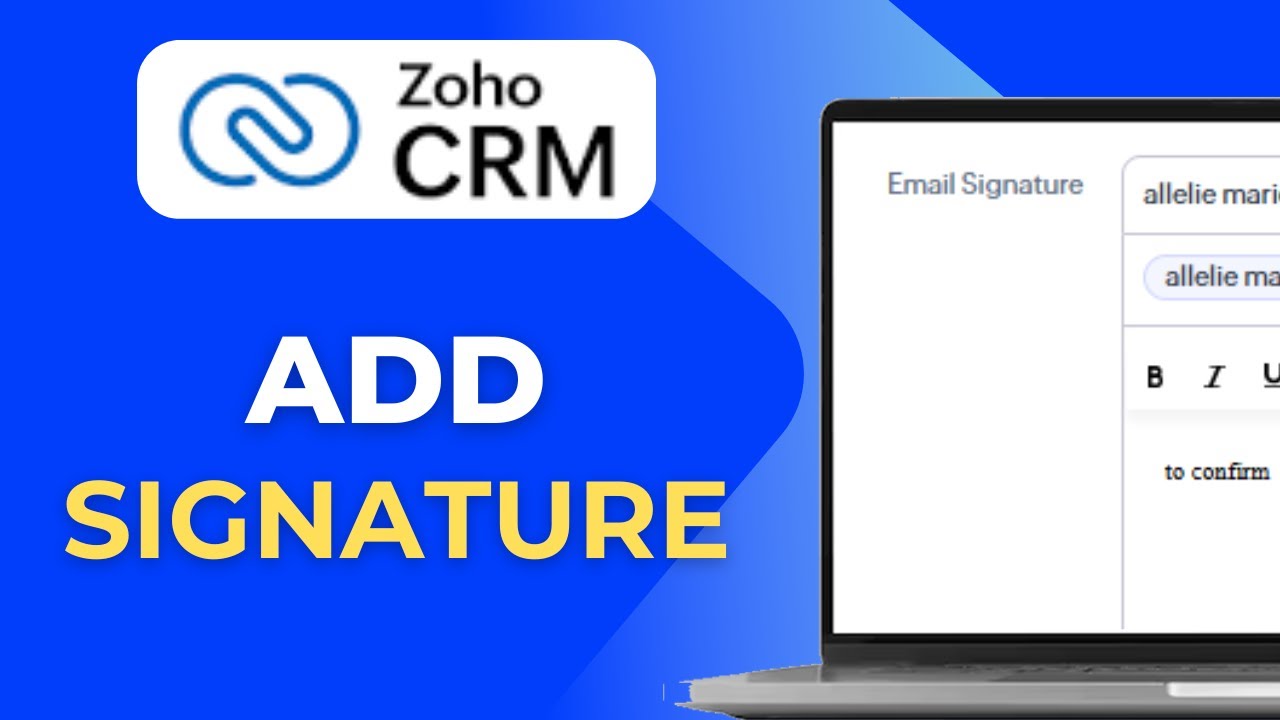 How To Add Signature in Zoho CRM Full 2025 Guide - YouTube