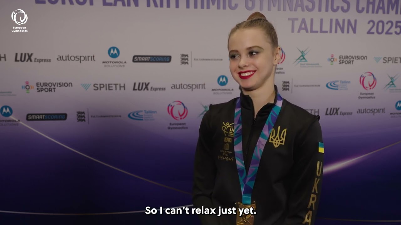 2025 Rhythmic Europeans - Taisiia Onofriichuk (UKR) interview after All-Around gold