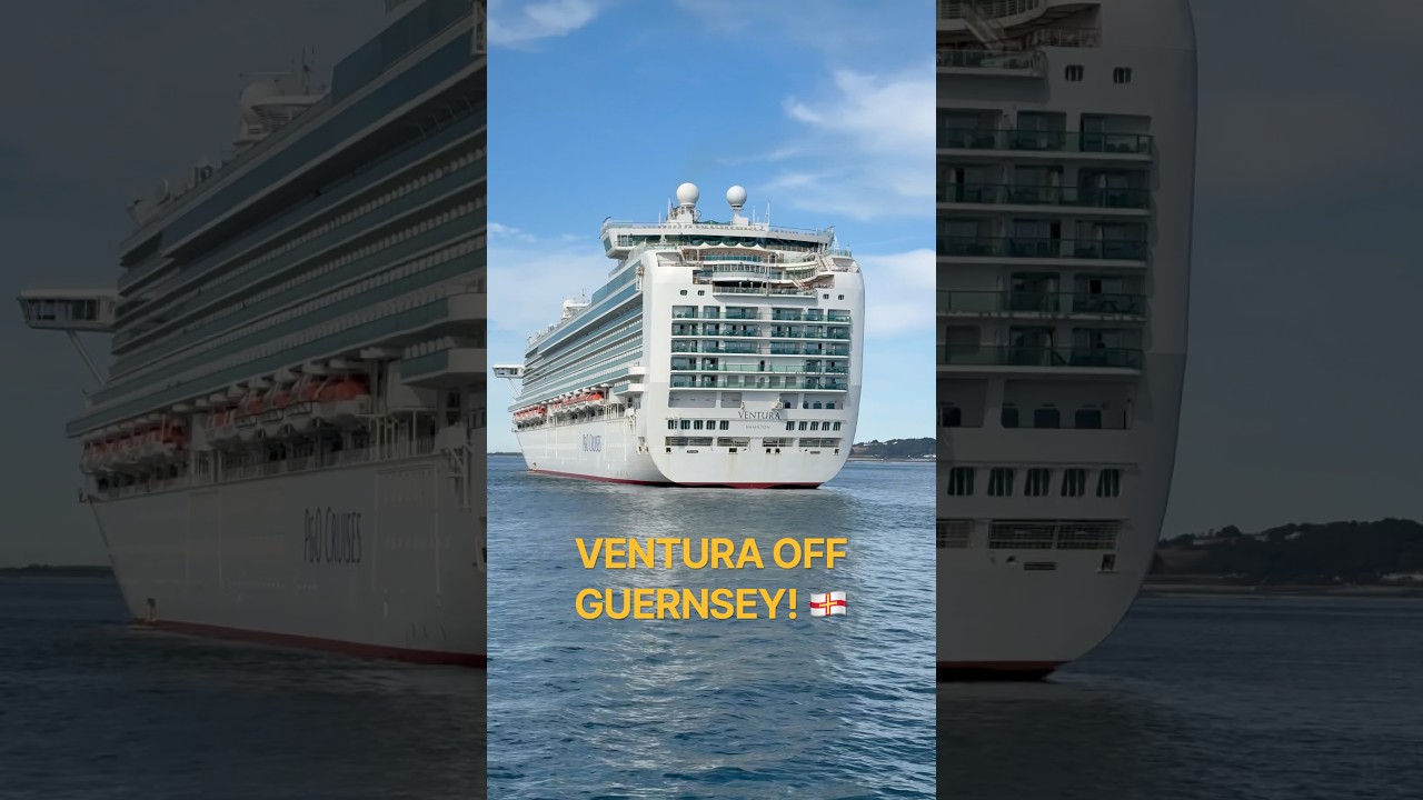 🚢 P&O Ventura Anchored Off Guernsey! 🇬🇬🌊 #cruise