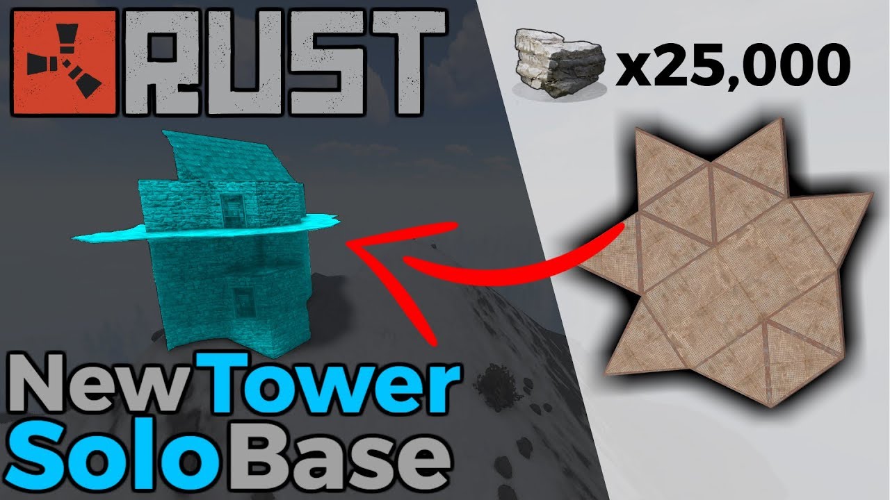 RUST | NEW Solo Tower Base Design! | 2 EXITS - YouTube