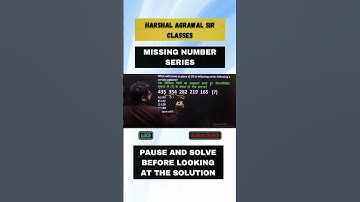 MISSING NUMBER SERIES - HARSHALAGRAWAL SIR #harshalagrawal #missingnumbers #numberseries #shorts