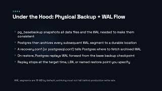 Backups and Point-in-Time Recovery - PostgreSQL for Developers