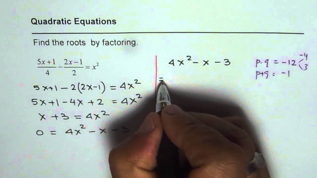 Solve Quadratic Equations With Fractions By Factoring EDEXCEL GCSE 