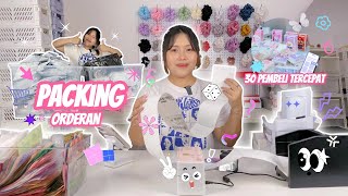 PACKING VLOG LEVIA SCRUNCHIE 30 PEMBELI PERTAMA TER-CEPAT! 🥺💗 (real time packing order + asmr )