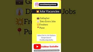 Freshers Jobs Vacancies in Pune Jobs in Pune Job Vacancies #dataentryjobs #vaibhavdgudadhe #punejobs