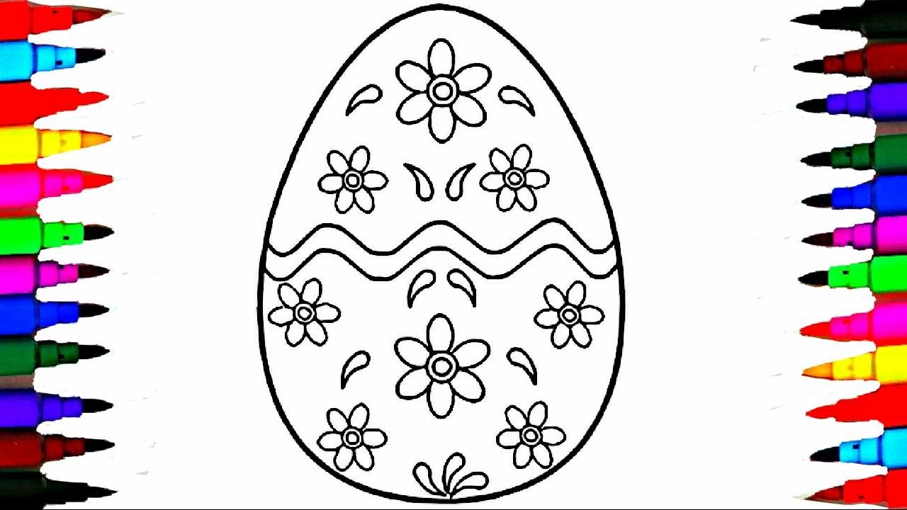 How to Draw GIANT Easter Surprise Egg l Learning Coloring Pages for Kids - YouTube