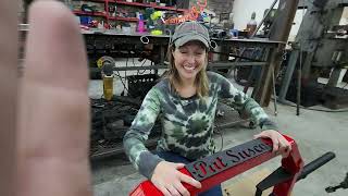 Adding the Name Plate to Pat Susco's custom built trap bar.