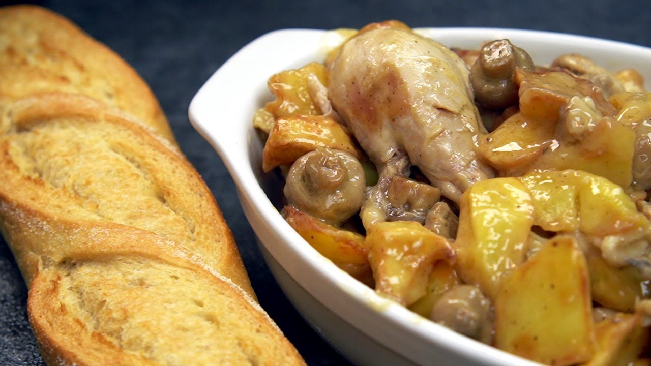 POLLO rápido y sabroso con PATATAS Y CHAMPIÑONES