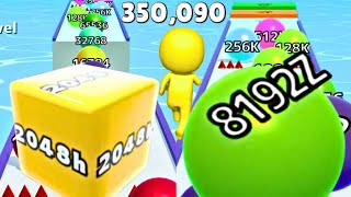 2048 |Jelly Run 2048 (2048h) All Shaped vs Push Harder 3D | Ball Run Infinity Satisfying Gameplay screenshot 5