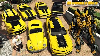 GTA 5 - Stealing Transformers Bumblebee Movie Cars with Michael | (GTA V Real Life Cars #41)