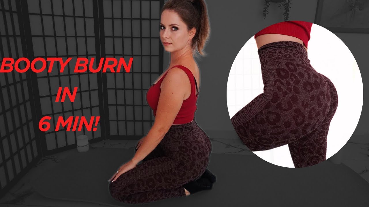 6-Min Booty Workout at Home | No Equipment Glute Burn - YouTube