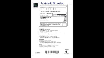 Edexcel - iGCSE - Mathematics A - June 2024 - Paper 2FR - Solutions By Mr Harding