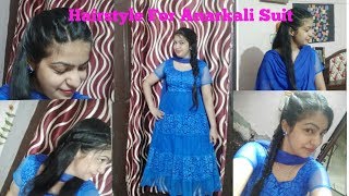 Hairstyle For Anarkali Dress || Hairstyle With Frock Suit - YouTube