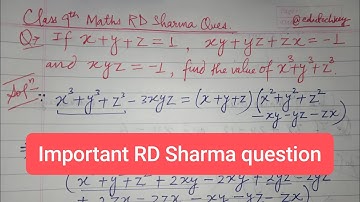 If x + y + z = 1, xy + yz + zx = -1 and xyz = -1, find the value of x³ + y³ + z³ #maths #math 
