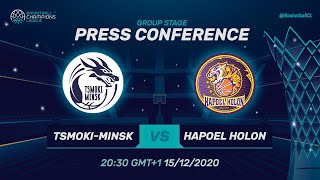 Tsmoki-Minsk v Hapoel Holon - Press Conference