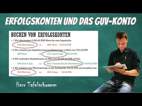 Gewinn und Verlustkonto (GuV-Konto) am Beispiel von Erfolgskonten (Aufwandskonto / Ertragskonto)